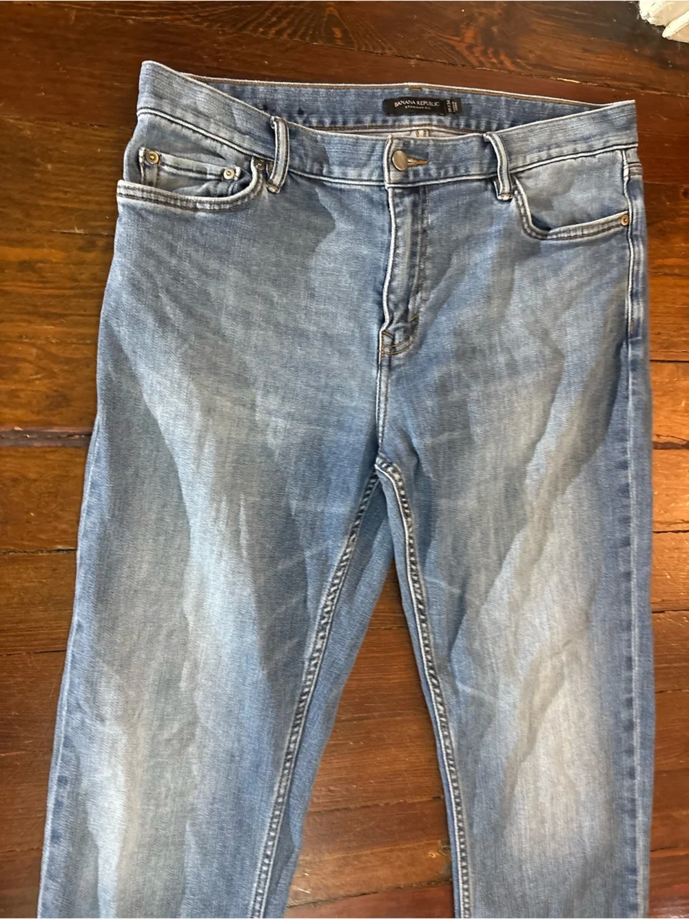 Banana republic blue mid wash straight leg jeans size 35x34